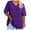 Purple, variant on Women Plus Size V Neck T Shirts Summer Half Sleeve Tees Polyester Spandex Casual Loose Fit Cotton Tunic Tops