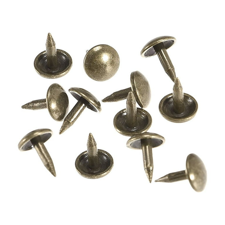 25-Pack Gold Upholstery Nails, 11mm Head, 20mm Total Height - Thumb Tacks For Furniture, Headboards, DIY