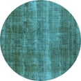 thumbnail image 1 of Ahgly Company Indoor Round Oriental Light Blue Industrial Area Rugs, 3' Round, 1 of 4