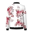 thumbnail image 4 of Chaqueta larga Gibobby para Mujer informal ligera con cremallera Estampado Floral Cuello levantado M, 4 of 5