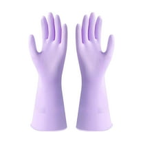 XYRSRUW Rubber Thickened Cleaning Gloves, Durable Dishwashing Gloves for Household Chores, Soft Ergonomic Cleaning Gloves for Kitchen Tasks, Versatile Rubber Gloves(Purple)