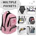 thumbnail image 4 of Yspwyqan Pink Polka Dot Bow School Backpack Set 4Pcs with Lunch Box Pencil Case Water Bottle Bag, 17 Inch Multi-Pocket Lightweight Bookbag for Elementary Middle School, 4 of 7