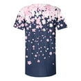 thumbnail image 5 of POROPL Summer Tops for Women Short Sleeve V Neck with Button Pleats Boho Floral Print Tunic Shirts, 5 of 5