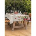 thumbnail image 2 of Outdoor Tablecloth with Umbrella Hole and Zipper, Valentine's Day Rectangle Table Cloth 60x120 Inch Waterproof Tablecloth, Watercolor Roses Leaves Flowers Spring Beige Picnic Table Cover for Patio, 2 of 7