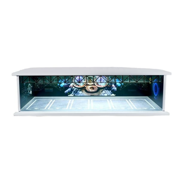 Vitrina de Estacionamiento con Luces, Caja de Almacenamiento de Acrílico para Mini Modelo de Coche, 1/64