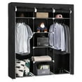 thumbnail image 3 of Closet Organizer for Bedroom, Wardrobe Rack for Home PKWQ503BK, Black 69" Portable Clothes Closet Non-Woven Fabric Wardrobe Double Rod Storage Organizer, 3 of 5