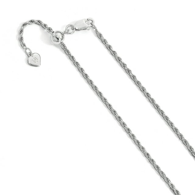 Leslie's Sterling Silver 2 mm Adjustable Rope Chain (Weight: 6.67 Grams, Length: 22 Inches)