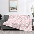thumbnail image 2 of Honeii Cute Rabbit print throw blanket, crafted from cozy cotton flannel, offers versatile home decor as a bedding suitable for all seasons.-40"x30", 2 of 6