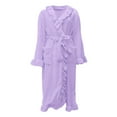 thumbnail image 4 of Breezora Women's Long Hooded Towelling Bathrobe Lightweight Dressing Gown for Sauna and Home Comfort with Soft Feel L Size Purple, 4 of 6