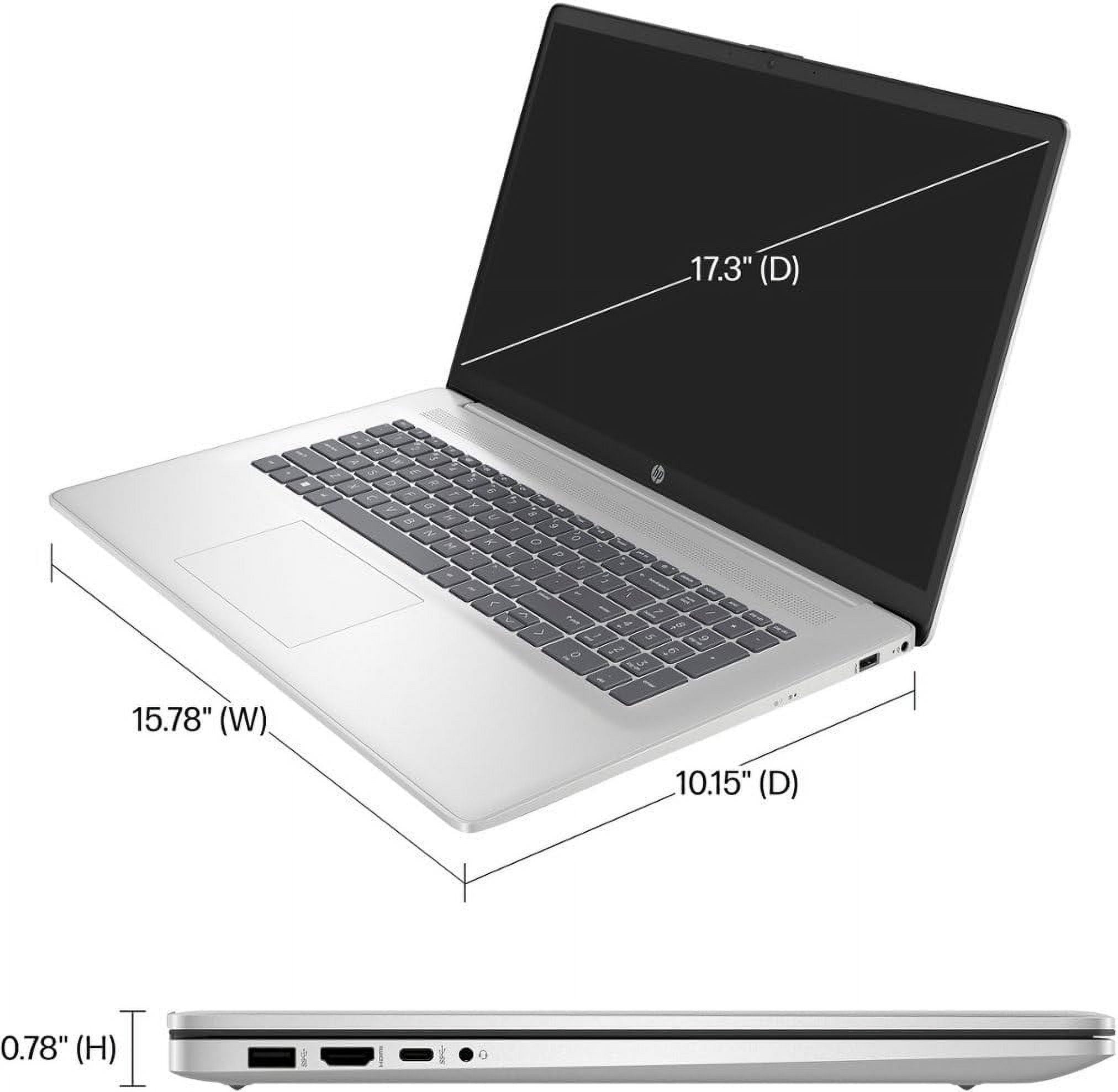 HP 17-inch Laptop Computer for Business - 17.3" FHD LED Display, 12th Gen Intel i3-1215U Processor (up to 4.4GHz0), 8GB RAM, 256GB SSD, Windows 11 Pro, HD Camera, Fast Charge, WiFi, HDMI, USB-A&C