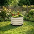thumbnail image 4 of Aoodor 16.5" Galvanized Self-Watering Raised Garden Bed with Drainage-Beige, 4 of 8