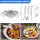 thumbnail image 5 of Juego de utensilios de cocina para acampar, ollas, sartenes y tazas portátiles, juego de tetera plegable para cocinar al aire libre, mesa de picnic para senderismo, color naranja, naranja, 5 of 5