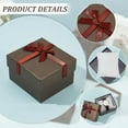 thumbnail image 5 of 12 Pcs Watch Box with Pillow 3.23x3.46x2.19 Inch Wristwatch Gift Case Box Bowknot Square Cardboard Watch Boxes for Wrist-Cuff Watch Jewelry Presents Bracelets Coconut Brown, 5 of 9