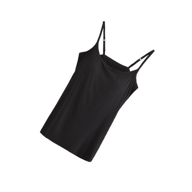 Qarigey Tops de mujer, vestido deportivo para niñas, chaleco deportivo acolchado, camisola de Yoga de Color sólido de verano sin anillo de acero, Prendas para la parte del cuerpo Negro L Qarigey AP011310-18B