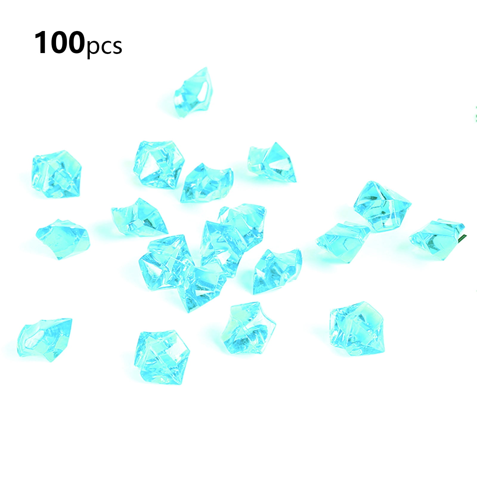 100PCS DIY Clear Fake Crushed Ice Rocks Ice Cubes Acrylic Crystals Vase Fillers 