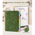 thumbnail image 4 of Hardcover Spiral Notebook - 300 Pages Leather 5 Subject Journal with Removable Dividers, 8"x10" for Work and Office (Green), 4 of 6