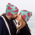 thumbnail image 5 of Susaid Watermelon Print Winter Beanie for Men Women, Lined Beanie Soft Warm Knit Hat Ski Cuffed Cap, 5 of 6