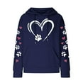 thumbnail image 4 of Qulqfy Women Tops Graphic Heart Blue Hooded Waffle Knit Shirts Long Sleeve Spring Fall Shirts Dressy Tops for Women Night Out M, 4 of 4