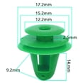 thumbnail image 3 of relayinert 50 Pieces Door Panel Fastener Car Interior Trim Fixed Clips Set Bumper Lightweight Clamp Convenient Push Retainer Green 1Set, 3 of 6