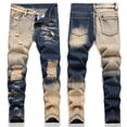 thumbnail image 2 of JFHHQ Pantalons à Taille Ajustable pour Garçons Jeans Usés pour Enfants Rue Principale Pantalon en Denim Décontracté Confortable Extensible Coupe Régulière pour Usage Quotidien 6-7 Ans Bleu, 2 of 7