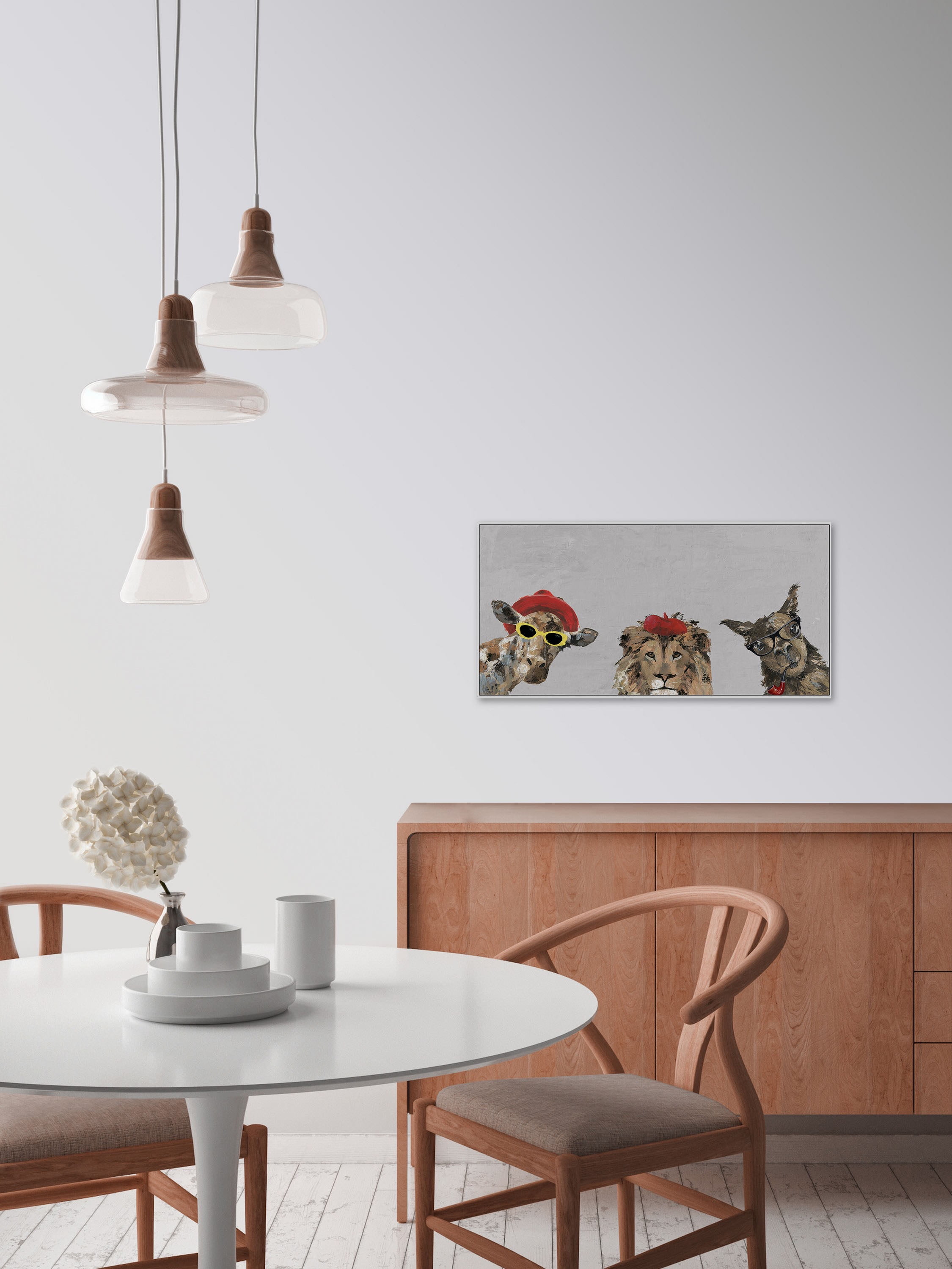 The Crazy Trio Floater Framed Painting Print on Canvas