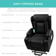 thumbnail image 5 of Best Choice Products Electric Power Lift Recliner Massage Chair Furniture w/ USB Port, Heat, Cupholders - Black, 5 of 8