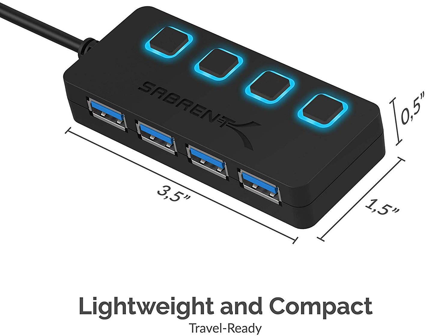 Sabrent 4-Port USB 3.0 Hub with Power Switches photo 7