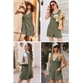 thumbnail image 3 of Ekouaer Women Rompers Summer Short Overalls Waffle Jumpsuit Casual One Piece Beach Outfits Vacation Clothes, 3 of 6
