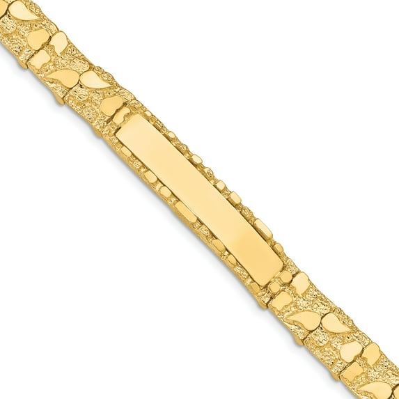 14k 10.0mm Nugget ID Bracelet in 14k Yellow Gold