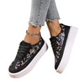 thumbnail image 6 of Women's Floral Lace Embroidery Platform Sneakers, Breathable Fashion Lace Up Wedge Walking Shoes With Elegant Mesh Pattern Comfortable Cushioned Thick Sole Sport Footwear,Black 5.5, 6 of 6