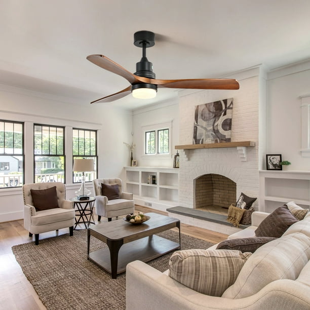 52 Ceiling Fan With Lights And Remote Control 3 Blade Farmhouse Reversible For Living Rooms Bedrooms Dining 15w Led Light W18049 Com Blade Farmhouse Reversible Ceiling Fan, Space Saver Ceiling Fan With Light