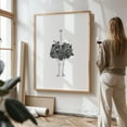 thumbnail image 3 of Floral ostrich - Illustration Floral Animal Surrealism Black and White Botanical Whimsical Unframed Wall Art Print 24 x 32 inches, 3 of 16
