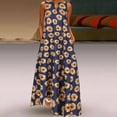 thumbnail image 2 of Dresses for Women Summer Sleeveless Plus Size Daily Vintage Sunflower Bohemian V Neck Maxi Dress, 2 of 7