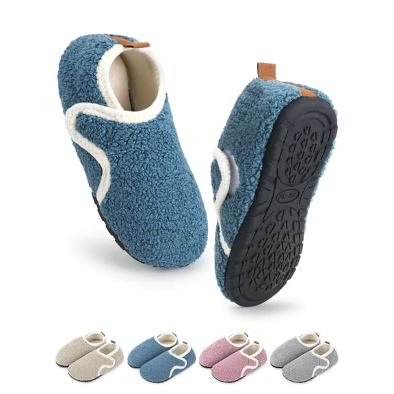 PULLIMORE Lightweight Slip on Grip Indoor House Slippers Barefoot Fleece Lined Non Slip Home Exercise Yoga Shoes for Men Women
