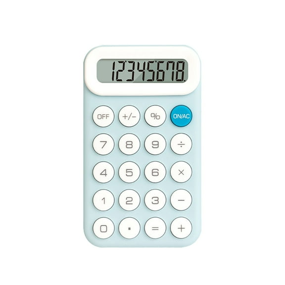 Hiroekza Mini Cute Soft Rubber Button Calculator with LCD Screen, ABS Material, 11x6.4x1.3CM, 3 Colors (Blue, Purple, Orange), Portable for Students, Office, School, 240 Functions