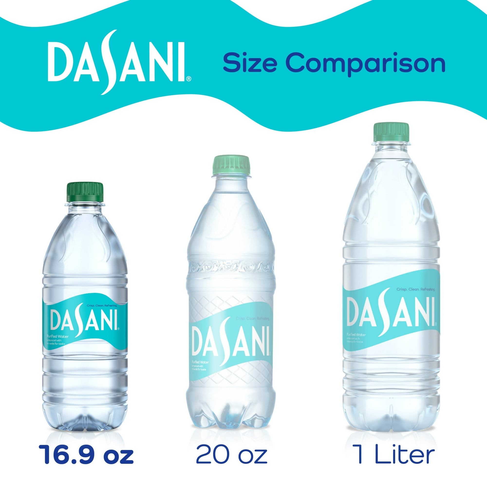 Dasani Purified Water Bottles, 16.9 fl oz, 32 Pack, (Pack of 2)
