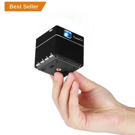 Exquizon S6 Mini Cube DLP Pocket Projector S6 1080P Supported HD Pico Wireless Wifi Built-in Battery Smart Video Projector Compatible With HDMI Devices Micro SD Card For Home And