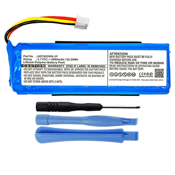 6000mAh AEC982999-2P Battery for JBL Charge Portable Bluetooth Speaker