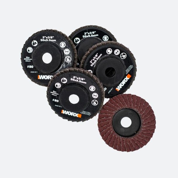 Discos de lijado WORX de 2" grano 80 para amoladora WX741L