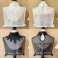 thumbnail image 2 of HeroNeo Women Elegant Sheer Organza False Collar Detachable Blouse Embroidery Leaves Lace Stand Ruffled Half Shirt Dickey Pullover Neck Cover, 2 of 16