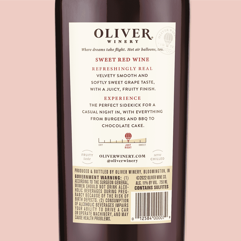 Oliver Wine Sweet Red 750 Ml - Walmart.com