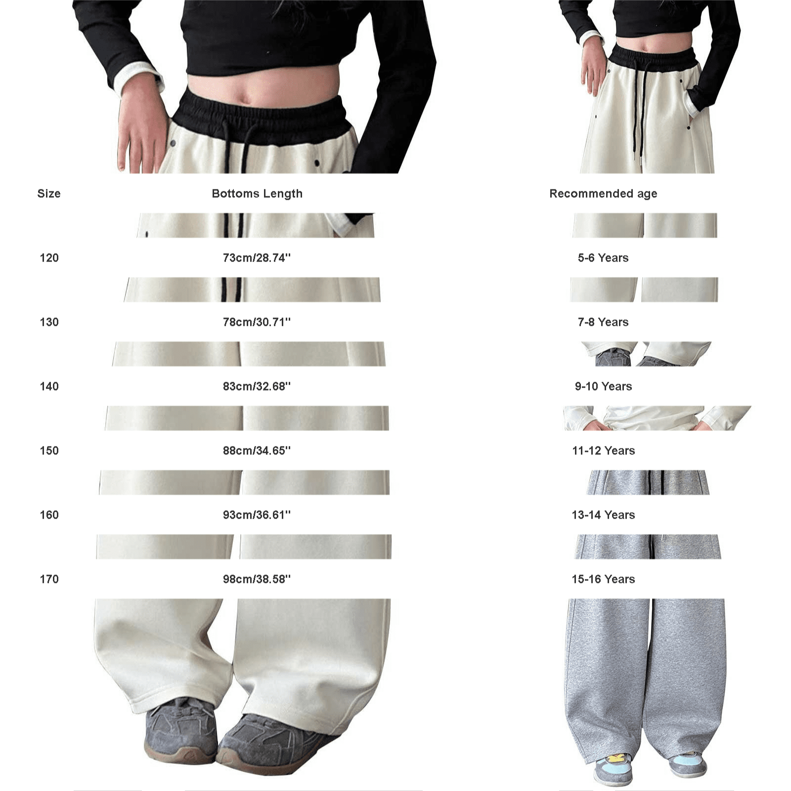 LWNYDPLSD Navy Blue Sweatpants Sleep Pants Girls White Pants Sweatpants Cotton Preteen Clothes Childrens Clothes Girls Size 10-12 Clothes, 13-14 Years
