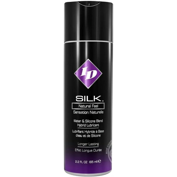 ID Silk Silicone & Water Blend Based Lube, Hybrid Personal Lubricant for Men, Women and Couples, 2.2 oz