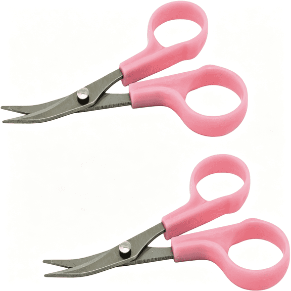 EXLEAF 4-3/4" Curved Tip Needlework Cutter Applique Embroidery Scissors Applique Scissors (Pack of 2)