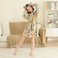 thumbnail image 3 of FORMRS Kids Bathrobe Unisex Hooded Robe Toddler Pajamas Sleepwear, Size 2-3T, Orange Leaves, 3 of 7