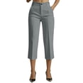thumbnail image 3 of VBVC Women's High Waisted Pleated Capri Pants,Button Closure Cropped Dress Pants For Women,Ladies Elegant Business Office Work Slacks with Pockets,Gray,S-3XL, 3 of 10