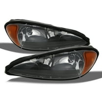 AKKON - For Pontiac Grand AM Coupe/Sedan Replacement Headlights Driver/Passenger Head Lamps Pair New Black