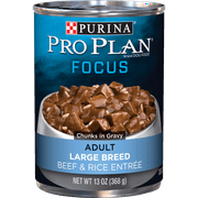 Purina Pro Plan Large Breed Gravy Wet Dog Food, FOCUS Beef & Rice Entree - 13 oz. Can