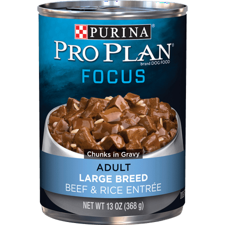 Purina Pro Plan Large Breed Gravy Wet Dog Food, FOCUS Beef & Rice Entree - 13 oz. Can