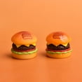 thumbnail image 3 of MMJ Realistic Hamburger Cake Topper Cute Miniature Figurine Fast Food Ornament for Birthday Party Decoration Desktop Fake Food Display, 1pc, 3 of 8